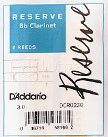 Трости для кларнета DCR0230 Reserve Bb, размер 3.0, 2шт. 